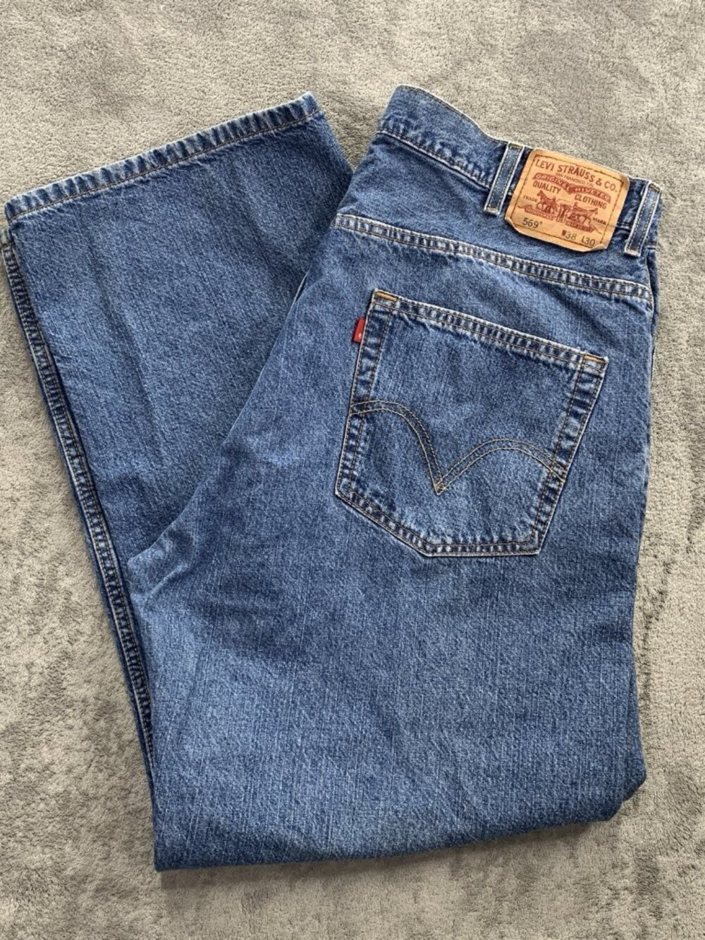 Levis 569 Jeans Mens 38x30” Baggy Loose Straight Blue Denim 2008 Y2K Grunge